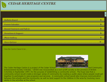 Tablet Screenshot of cedarheritagecentre.org